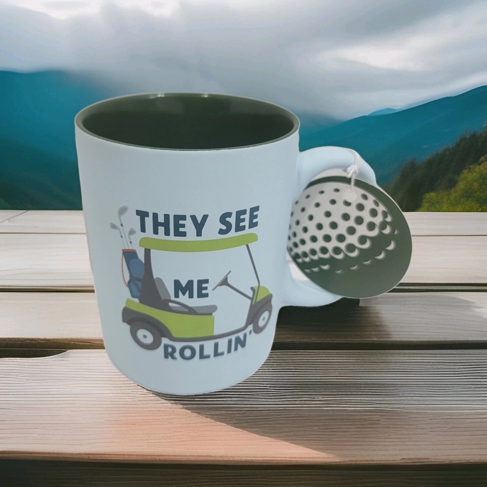 Sunday Morning Golf Mug "They See ME Rollin" Coffee Tea Mug Fathers‎ Day